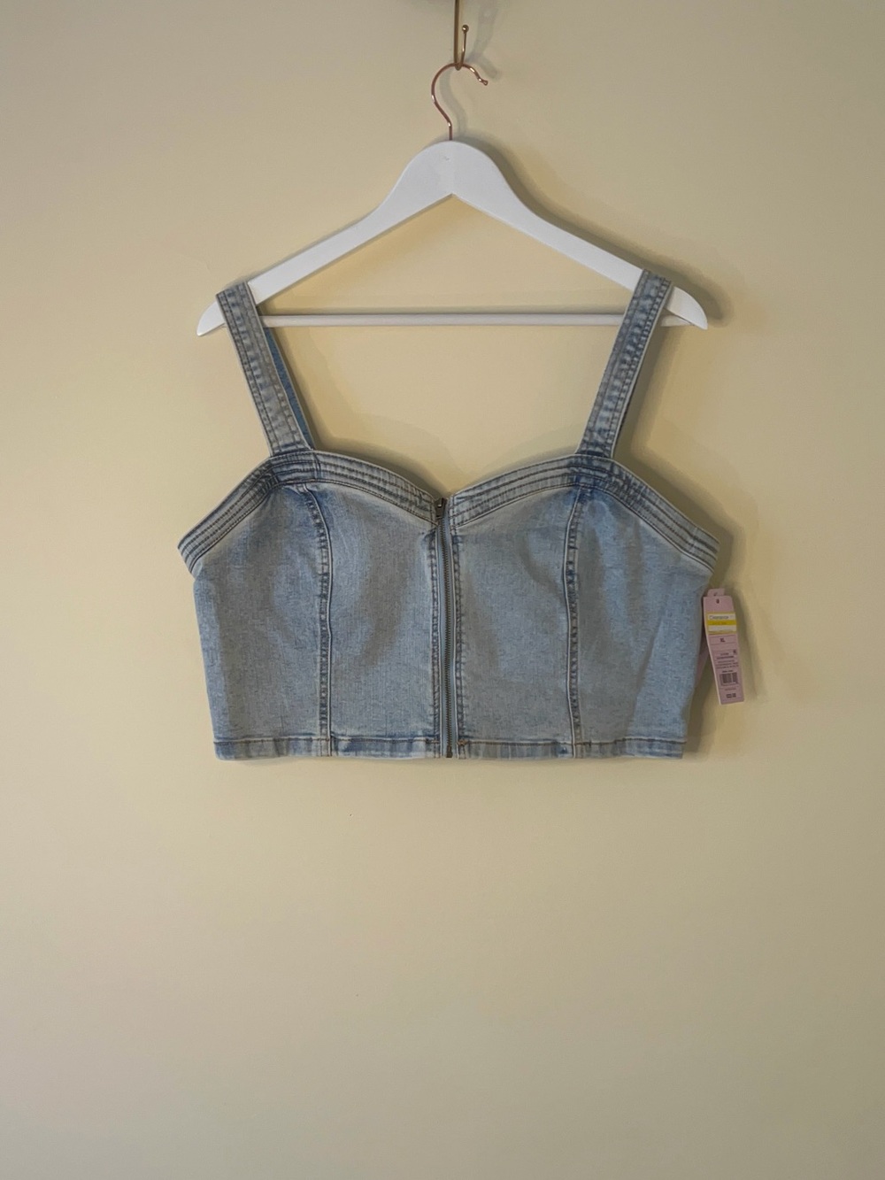 Target / Wild Fable Light Wash Denim Cropped Bustier Tank crop Top - Women’s XL